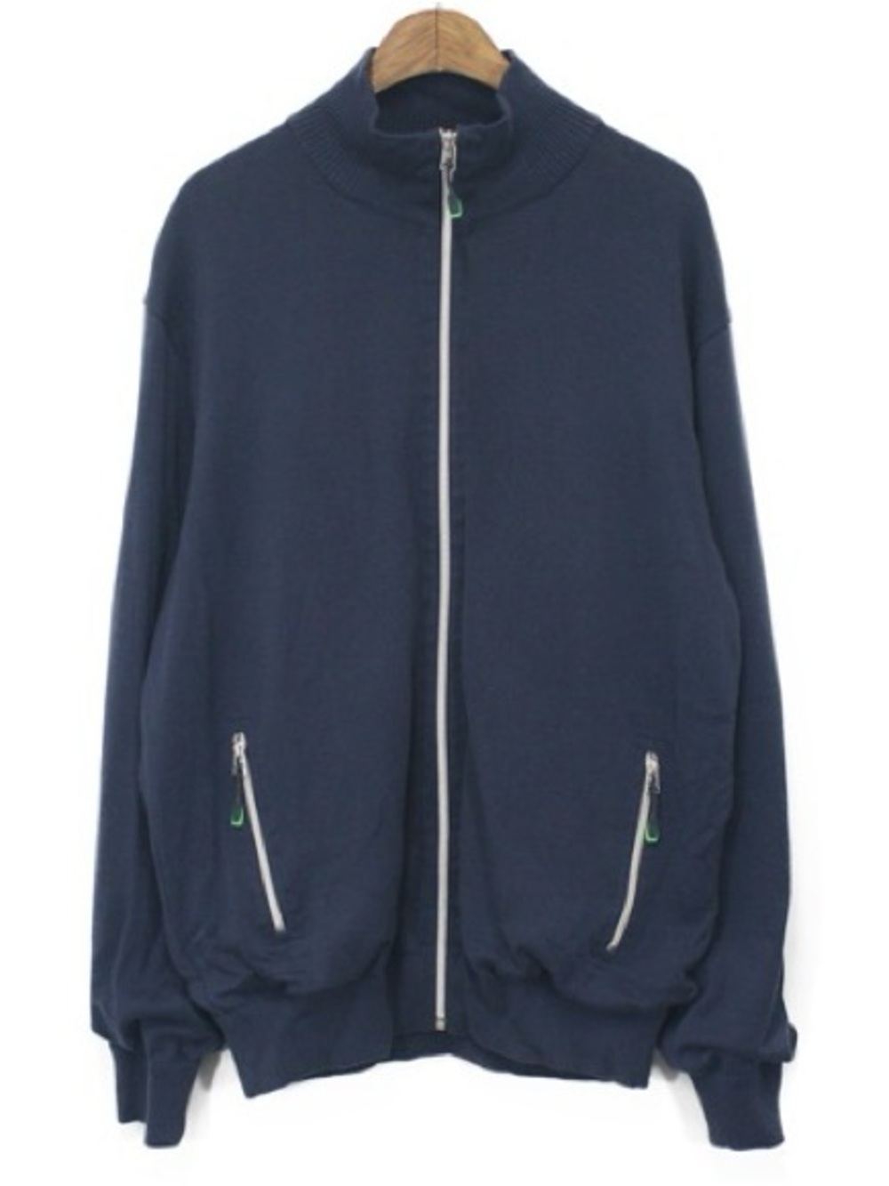 Zegna Sports Navy Blue Full Zip Wind Sweater Jacket Size XL
